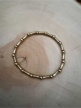 Gold metal bead stretch bracelet